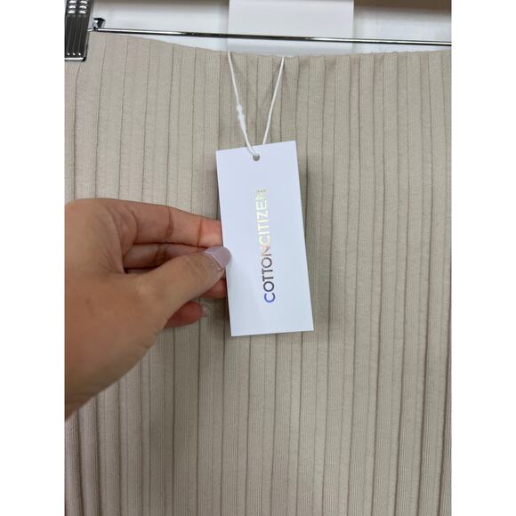 NWT Cotton Citizen Pull On Ribbed Knit Stretch The Capri Maxi Skirt Oatmeal - Picture 4 of 8